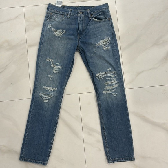 Levi’s 511 Distressed Medium Wash Straight Leg Slim Denim Jeans.  Sz 32x30 - Picture 1 of 9